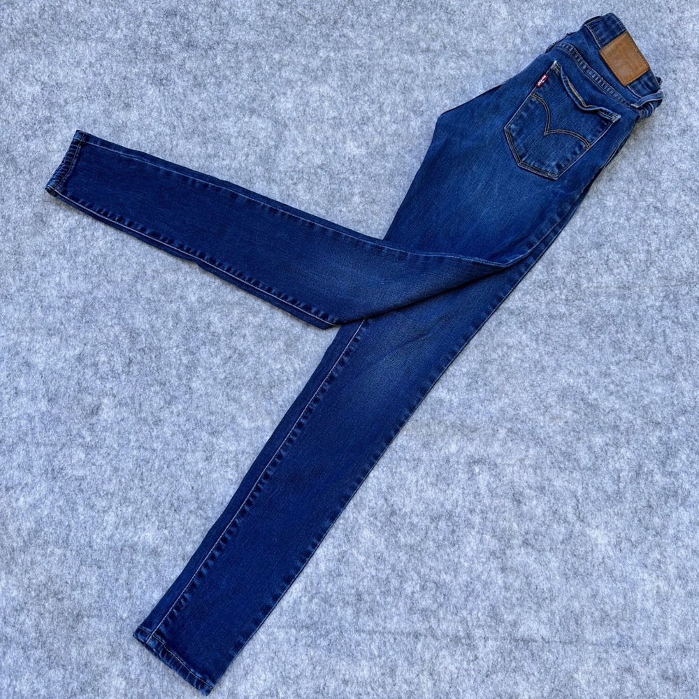 Levis Premium 711 Skinny Jeans Dark Wash Indigo Blue Denim Size 26 x 32 - Picture 16 of 16